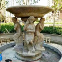 古典石雕喷泉-大象喷泉雕塑