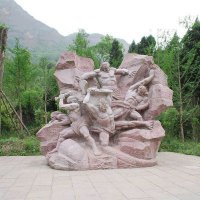 “盘古开天”神话传说情景景观石雕