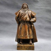 世界著名军事家成吉思汗铸铜雕像