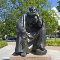公园世界名人俄国批判现实主义作家托尔斯泰 铜雕塑像