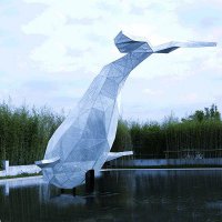 不锈钢网格鲸鱼雕塑-大型公园景区园林动物景观雕塑
