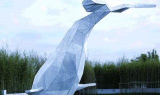 不锈钢网格鲸鱼雕塑-大型公园景区园林动物景观雕塑