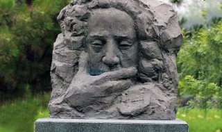 公园抽象写意世界名人著名音乐家巴赫头像雕塑