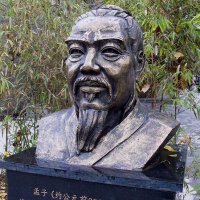 战国时期著名哲学家孟子胸像铸铜雕塑