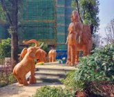 玻璃钢卡通大象雕塑-小区园林动物景观雕塑