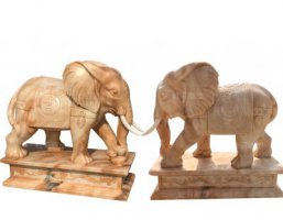 石雕大象刻-四头大象雕塑