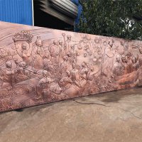 近代劳动人物紫铜浮雕墙