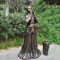 貂蝉铜雕塑像-公园古代美女人物雕塑