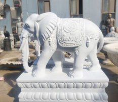 古代石雕汉白玉大象