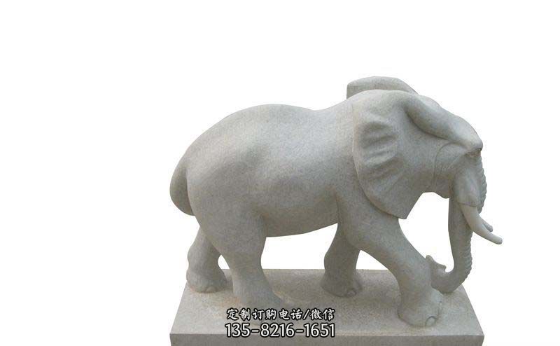 大理石大象公园动物石雕图片
