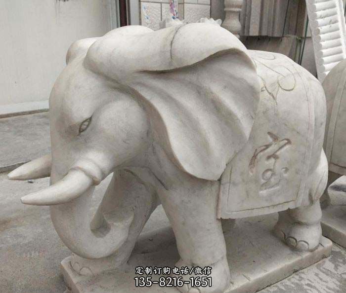 公园动物招财大象石雕图片