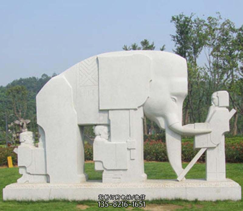 曹冲称象公园抽象景观石雕图片