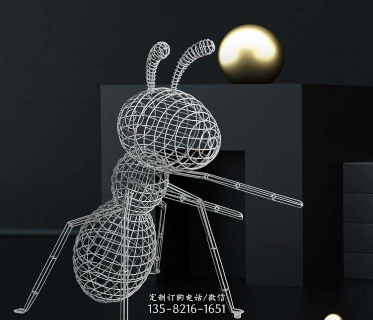 不锈钢镂空蚂蚁造型雕塑