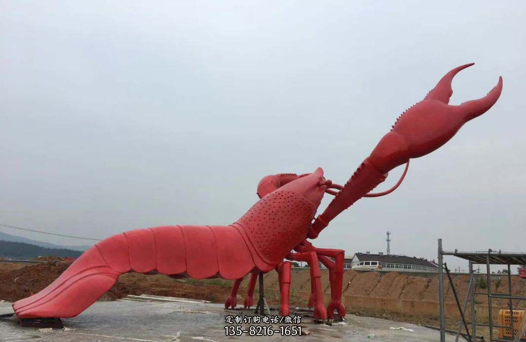 大型广场不锈钢龙虾雕塑