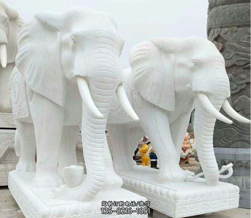企业门口大象石雕 图片