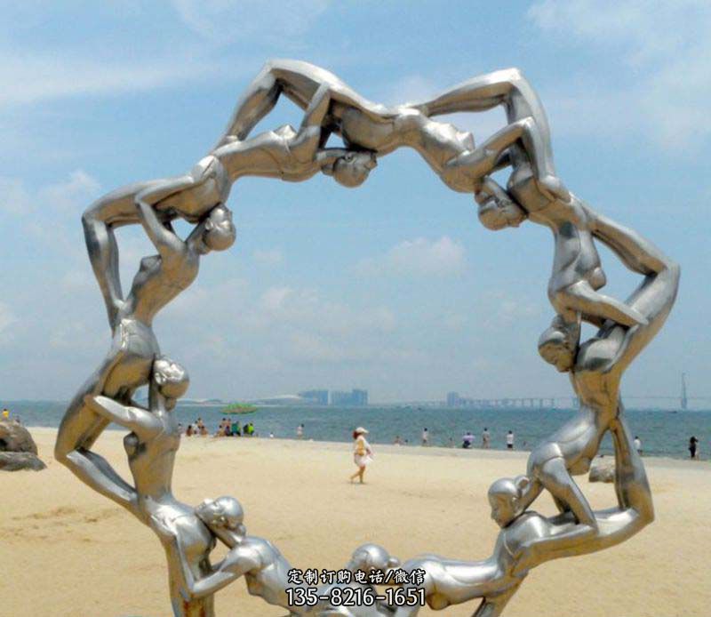 海边景观不锈钢雕塑