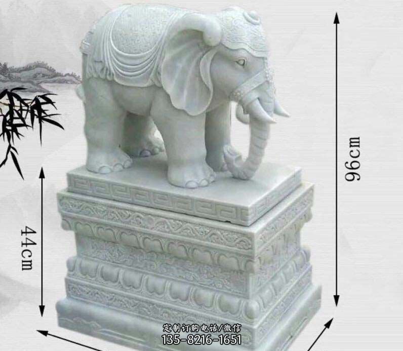 汉白玉大象门口镇宅石雕图片
