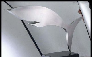 不锈钢抽象鲸鱼雕塑