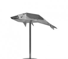 不锈钢抽象海豚雕塑