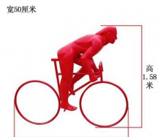 抽象不锈钢骑单车人物雕塑