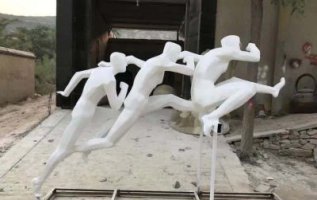 不锈钢园林运动人物摆件雕塑