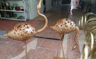 不锈钢编制动物仙鹤雕塑