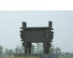 方形铜鼎园林景观雕塑