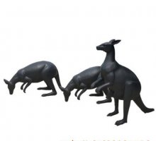 铜雕袋鼠雕塑-小区园林袋鼠铜雕景观雕塑