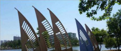 公园不锈钢抽象船帆雕塑