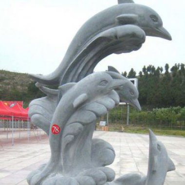 公园景观海豚石雕