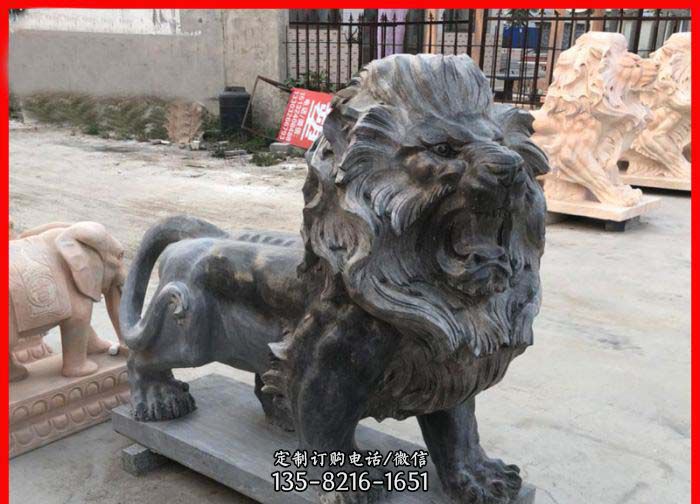 狮子公园动物石雕图片