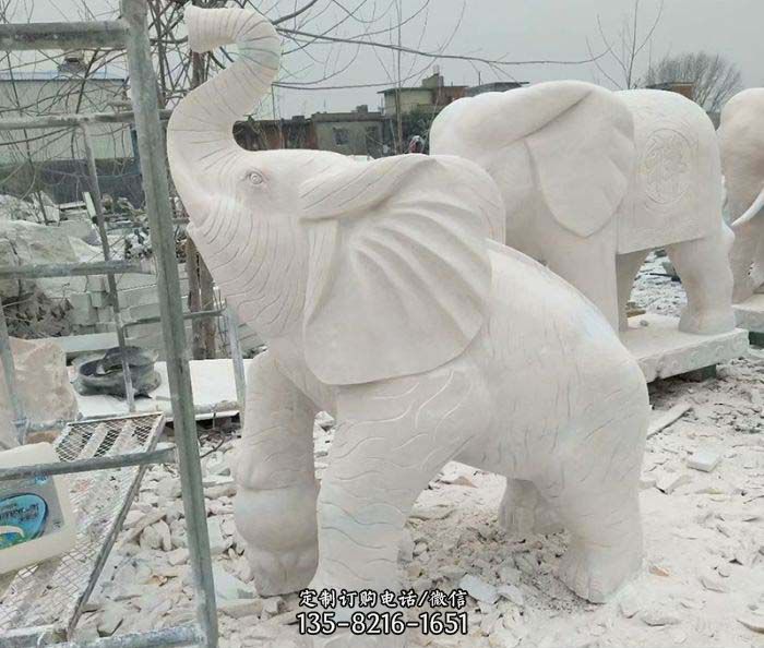 企业景观招财大象石雕图片