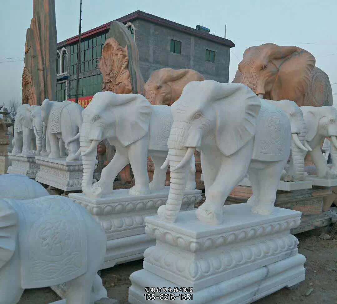 汉白玉大象雕塑1图片