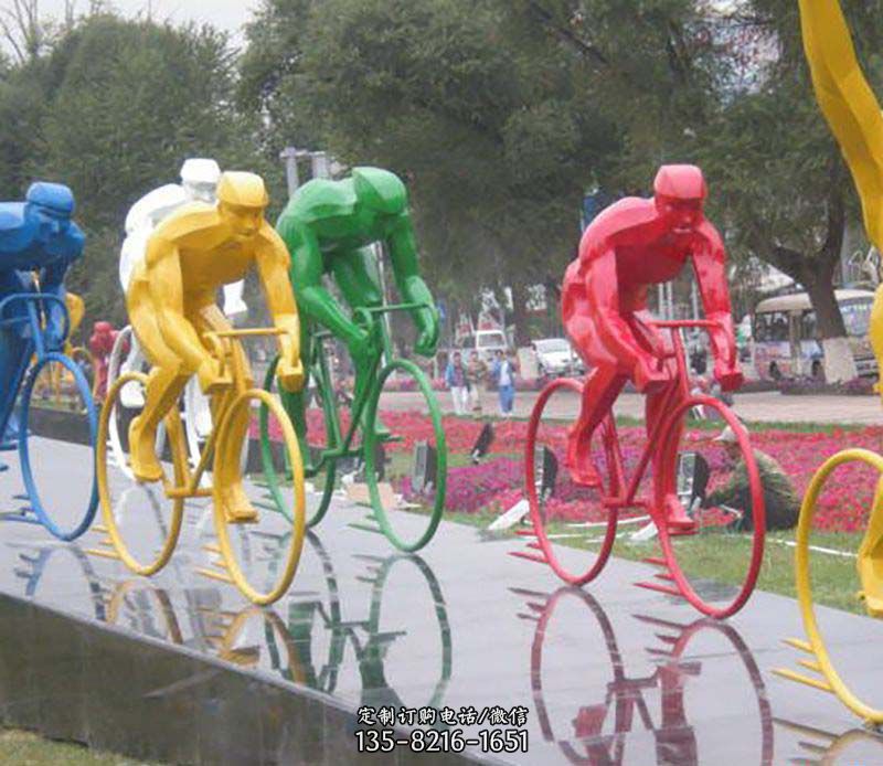 不锈钢赛车公园运动雕塑