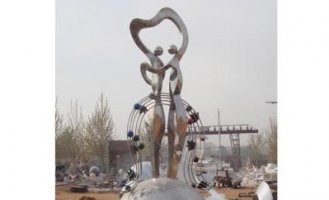 公园抽象不锈钢双人舞雕塑