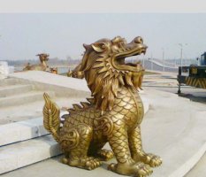 广场铸铜狮子雕塑