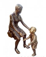 母子人物铜雕-玻璃钢天使人物雕塑