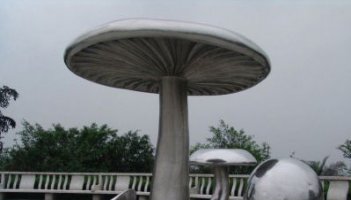 不锈钢仿真蘑菇凉亭公园景观雕塑