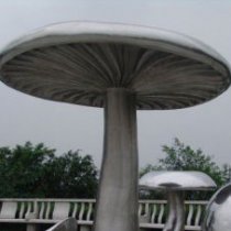 不锈钢仿真蘑菇凉亭公园景观雕塑