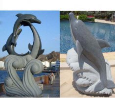 公园景观石雕海豚