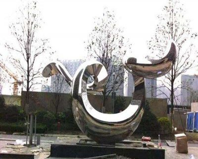 公园不锈钢抽象鲸鱼雕塑