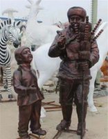 公园买糖葫芦的小孩小品铜雕