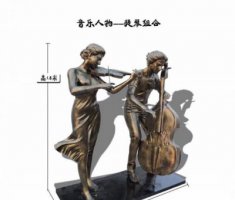 音乐人物铜雕-人物卡通雕塑