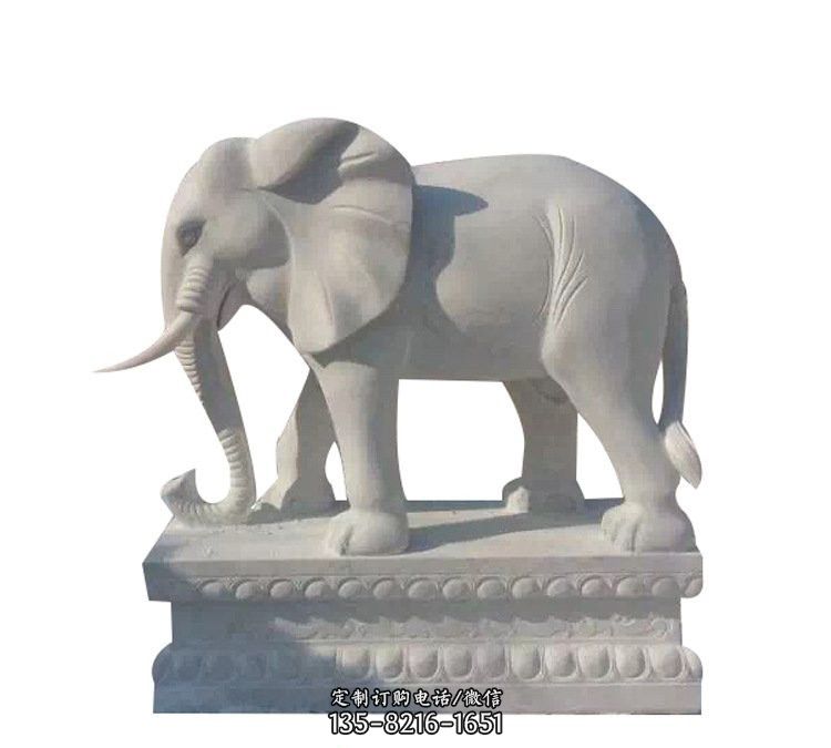 汉白玉镇宅大象石雕图片