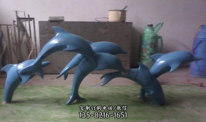 不锈钢海豚雕塑_1