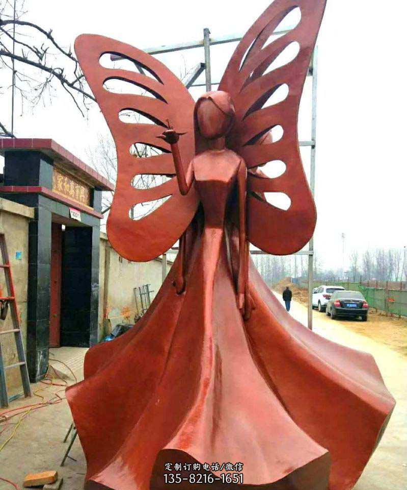 不锈钢广场天使雕塑1