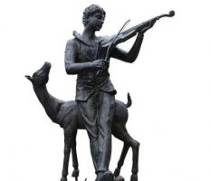 铜雕广场拉小提琴音乐家雕塑