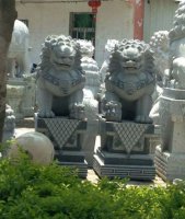 寺庙景观仿古石狮子
