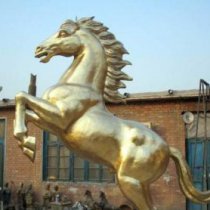 玻璃钢仿铜奔腾的马雕塑