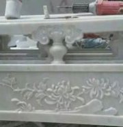 汉白玉花朵浮雕栏板